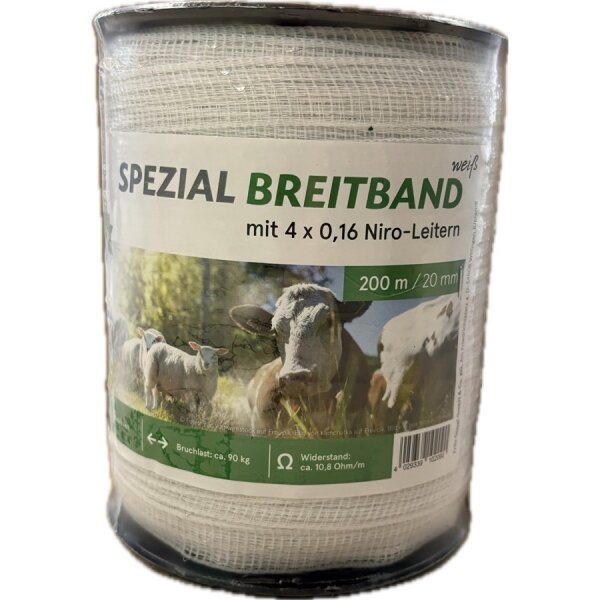 Göbel Spezial-Breitband 20mm 200m 4x0,16 Niro weiß